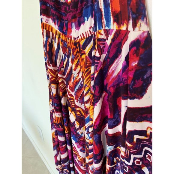 Cupio Halter Dress Sundress 14 Stretchy Geometric Summer Resort Coastal - Picture 8 of 12